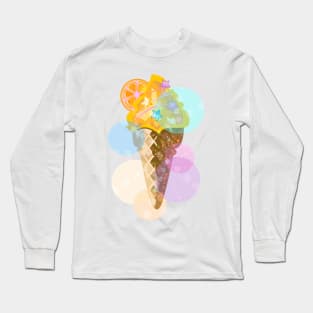 Mango Ice Cream with a Slice of Orange Long Sleeve T-Shirt